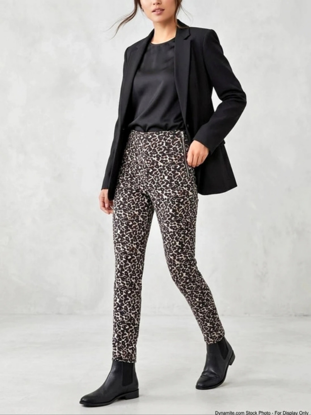 Dynamite Leopard Print High Rise Skinny Pants Side Zip Mob Wife Indie XXS